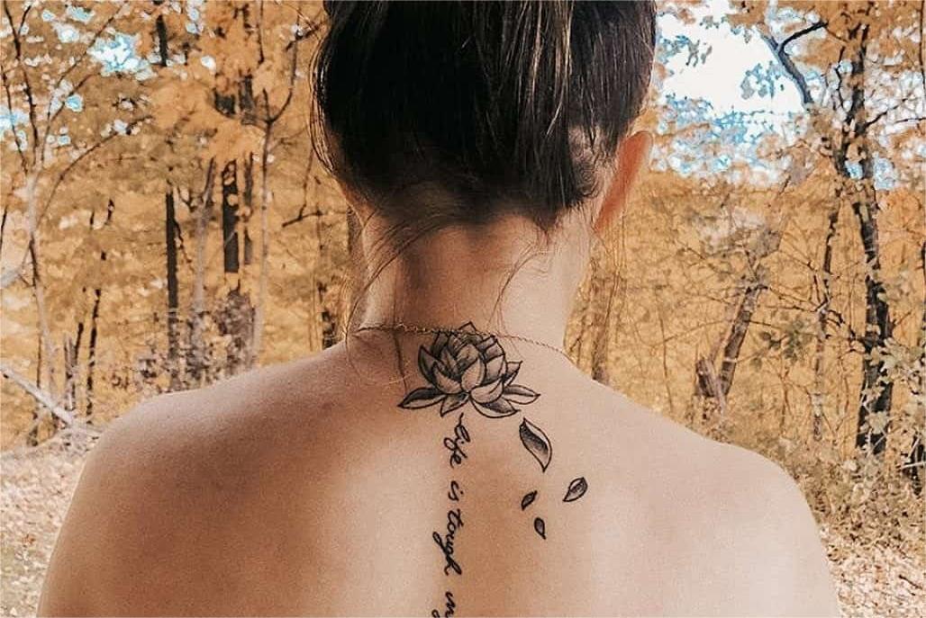 quote tattoos on upper back for girls